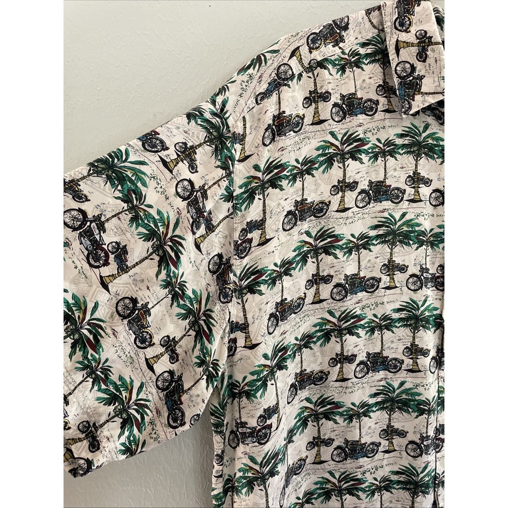 Vintage Harley Davidson Motorcycles Shirt Mens XL 100% Silk Hawaiian Button Up - Picture 4 of 6